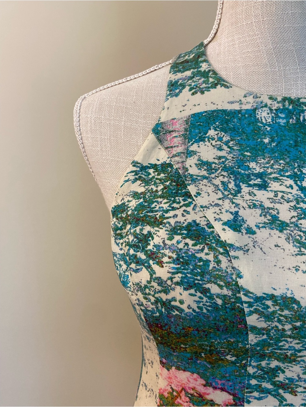 Tracy Reese Anthropologie Silk Monet Inspired Floral Pink Blue Green Dress $349 - Picture 4 of 16